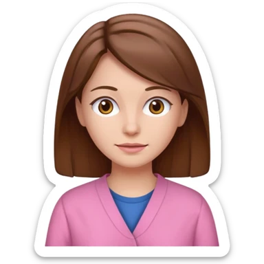 woman patient casual cloth brown hair oink cloth sticker