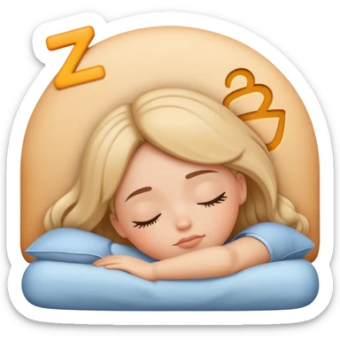 girl sleeping with ZZZ symbols above her head sticker