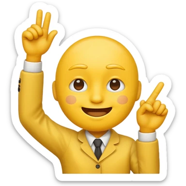 Yellow face emoji dabbing sticker