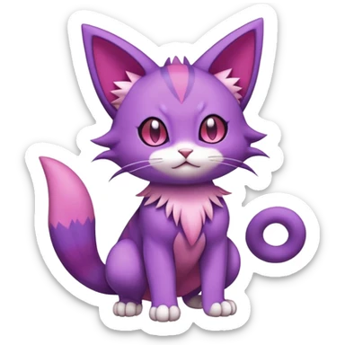 Purrloin-Skitty-Pokémon-Fakémon-hybrid-creature (full body) sticker