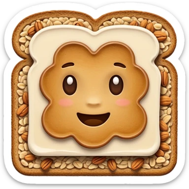 Vegetarian breakfast emoji illustration, flat iOS emoji style, toast, fruits, oatmeal, nuts, milk, no eggs, no meat, no fish, no non-vegetarian food, clean white background.” sticker