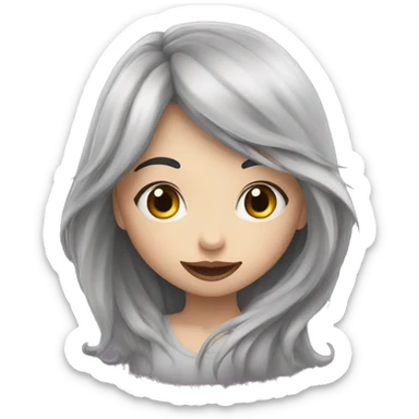 Un gars qui fait un bisou a une fille chauve sticker