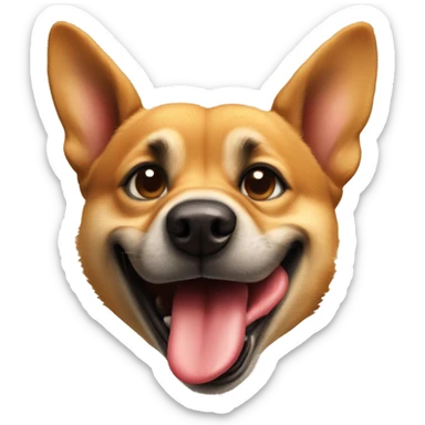 Alsatian dog tongue lolling sticker