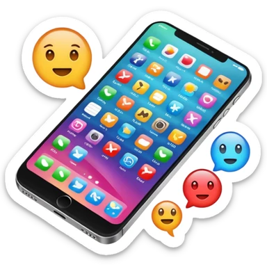 phone screen white background with apps sticker