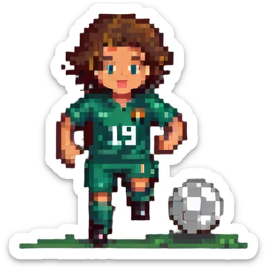 soccer player about to score on goal with the number 19 on his jersey sticker