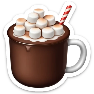 hot chocolate with marshmallows floating on top sticker