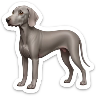 cinematic-noble-weimaraner-full body-emoji on all fours,-poised-and-regal,-with-a-strong,-athletic-build-and-a-lustrous,-well-groomed-grey fur,-deep-set-soulful-brown-eyes,-simplified-yet-sharp-and-sophisticated-features,-highly-detailed, sticker