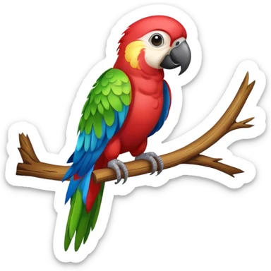 ["Colorful parrot perched on a branch."] sticker