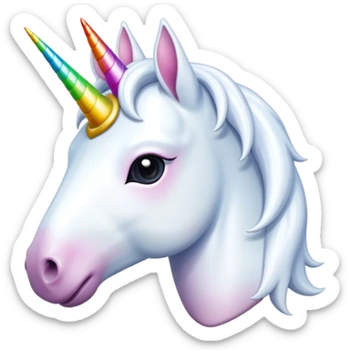 Totally white unicorn sticker