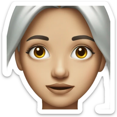 realistic portrait of girl with grey eyes sticker