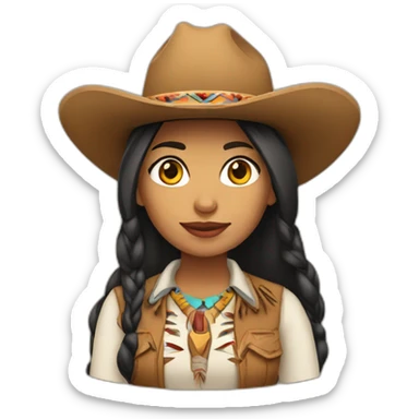 native american cowgirl sticker