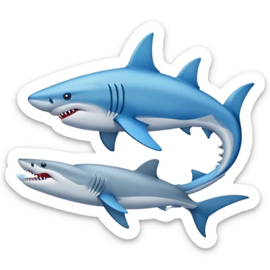 Haz un tiburón con zapatos azules sticker