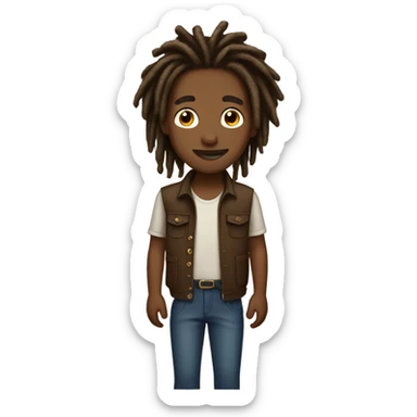 Pretty brown boy with medium length dreadlocs sticker