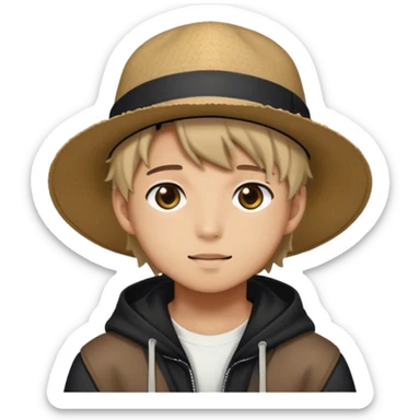 I.N of stray kids with hat sticker