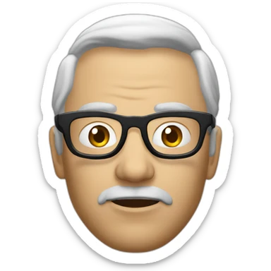 Un mec chauve à lunettes avec un Gun sticker