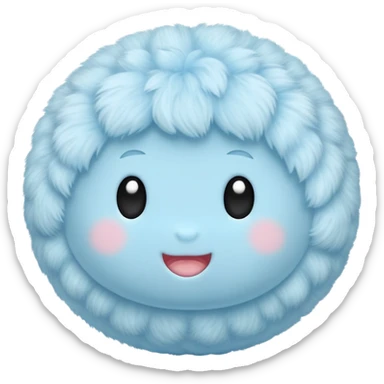 cute pastel blue soft baby ball toy sticker