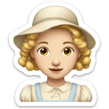 Pale Milkmaid dress girl portrait  sticker
