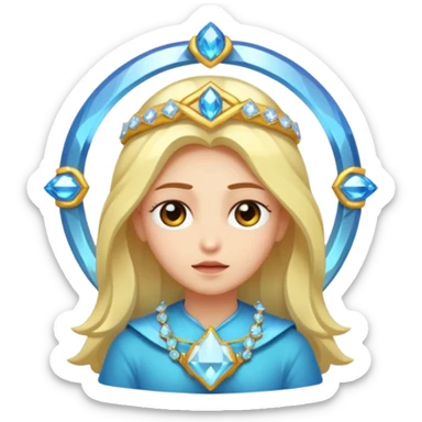 mystic character nodding with crystal halo sticker