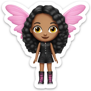 Bratz doll black with pink wings sticker