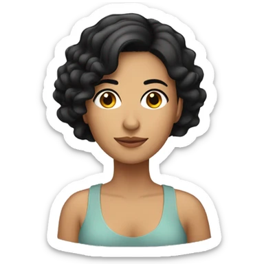 hispanic woman with black short hair sticker