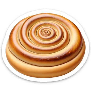 Cinematic delicate escargot pastry, spiral shape with layers of buttery dough, caramelized edges, rich golden-brown tones, elegant and inviting. sticker