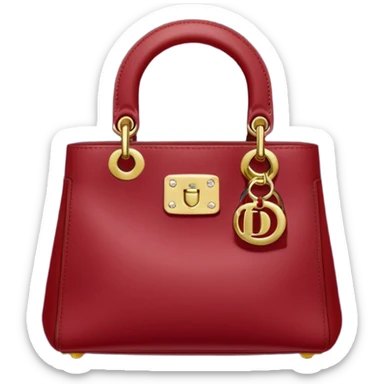 dior dark red bag gold hardware sticker
