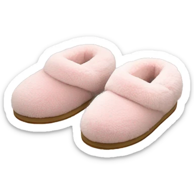 fuzzy slippers uggs light pink sticker