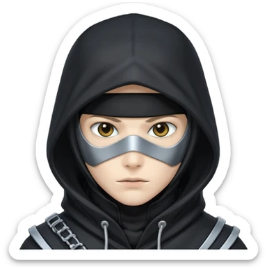 hooded ninja cyborg sticker
