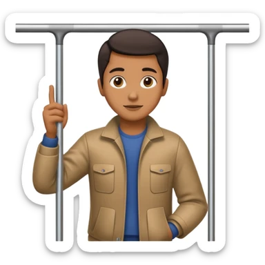 Rider holding grab bar,Metro Riders, inside metro train, no transparent. with background.i want background. sticker