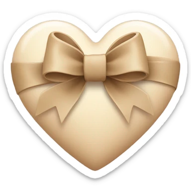 Beige heart with bow  sticker