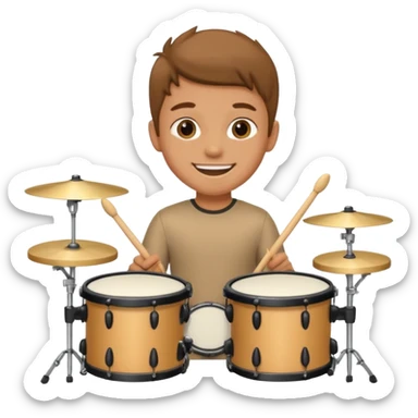 niño trigueño tocando la bate´ria sticker