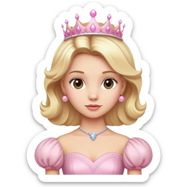 blonde Caucasian princess with puffy light pink ball gown sticker