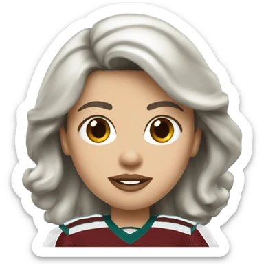  White female dark hair red lips wearing Philadelphia Eagles jersey sticker