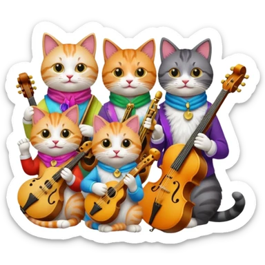 cat as Musicians sticker