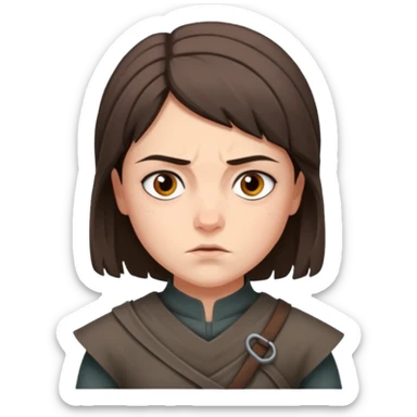 arya stark character face only younger sticker