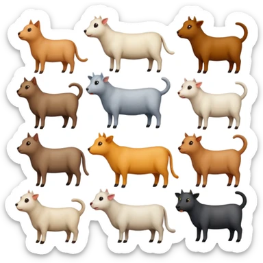 Woof bark meow caca moo baa awoo meow mew  sticker
