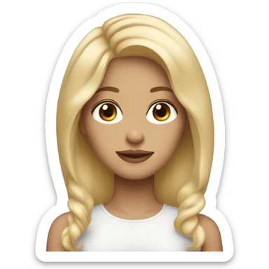 women with medium length blonde hair, brown eyes, pretty sticker