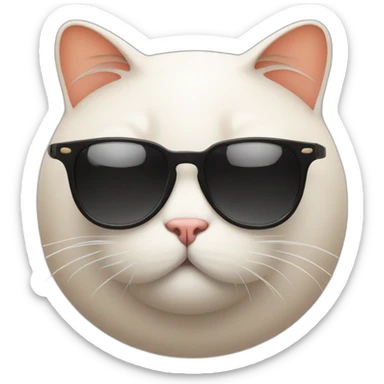 fat cat with sunglass sticker