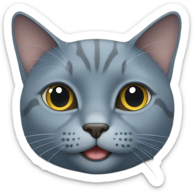 Elderly smiling British blue Cat sticker