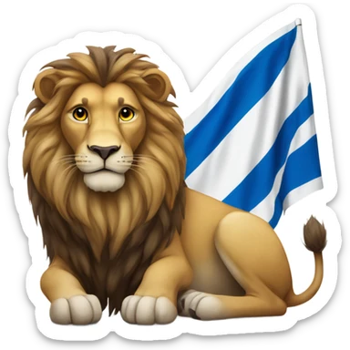 Lion next to the flag of Israel sticker
