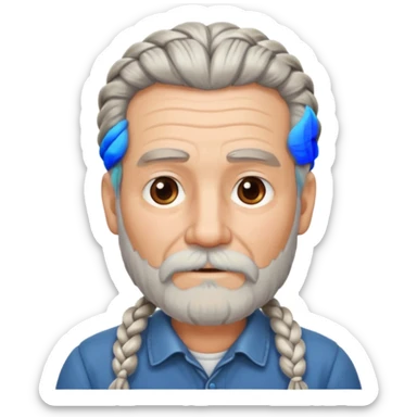 elves with braided hair old man sticker