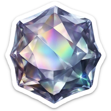 56-carat iridescent diamond crystal cluster sticker