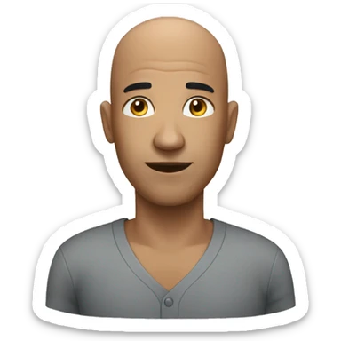 bald people affaid sticker