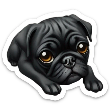 A cyberpunk black pug in Art Nouveau style during 1910 sticker