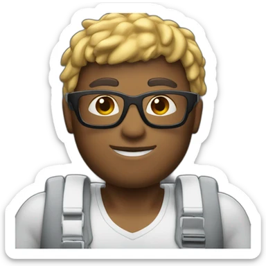 Un mec skiny à lunette en maillot de bain sticker