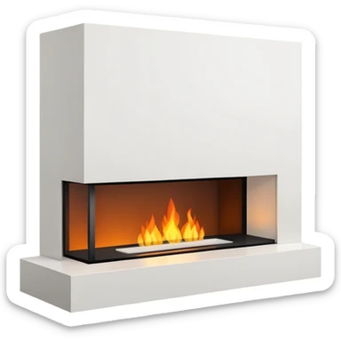 Modern Minimal Fireplace sticker