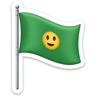 solo una bandera simple, un palo y una bandera verde en forma de pico, sin emojis de cara encima sticker