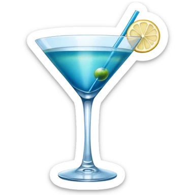 Create an emoji of martini cocktail cheers with blue lagoon cocktail sticker