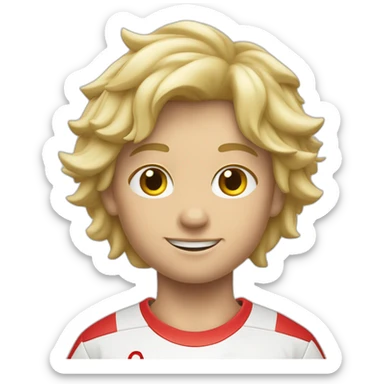 Petit garçon blond avec nike de foot sticker