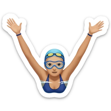 person swimming laps in pool zoomed out showing lap swiming back stroke, no more zoomed out full body but par under water sticker